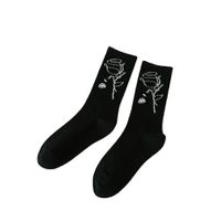 Women's Casual Flower Nylon Cotton Jacquard Crew Socks A Pair main image 4