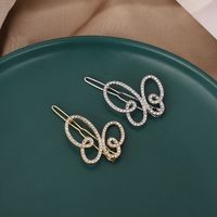 Sweet Butterfly Alloy Plating Inlay Rhinestones Hair Clip 1 Piece main image 2