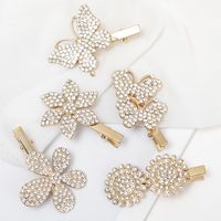 Simple Style Square Heart Shape Flower Metal Plating Inlay Rhinestones Hair Clip 1 Piece main image 5