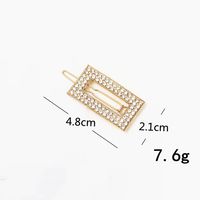 Simple Style Square Heart Shape Flower Metal Plating Inlay Rhinestones Hair Clip 1 Piece sku image 6