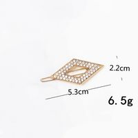 Simple Style Square Heart Shape Flower Metal Plating Inlay Rhinestones Hair Clip 1 Piece sku image 7