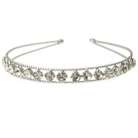 Girl's Simple Style Square Waves Metal Inlay Rhinestones Pearl Hair Band sku image 2