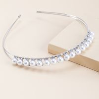 Elegante Geométrico Metal Embutido Perlas Artificiales Diamantes De Imitación Banda Para El Cabello sku image 2