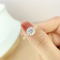 Mode Style Simple Couronne Argent Sterling Diamant Diamant Artificiel Anneaux main image 4