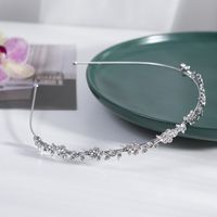 Women's Simple Style Waves Flower Bow Knot Metal Inlay Pearl Zircon Hair Band sku image 21
