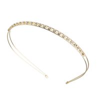 Simple Style Solid Color Metal Inlay Rhinestones Hair Band main image 5