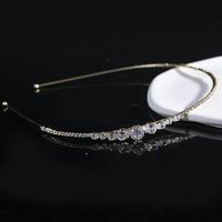 Women's Simple Style Waves Flower Bow Knot Metal Inlay Pearl Zircon Hair Band sku image 16