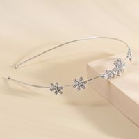 Women's Simple Style Waves Flower Bow Knot Metal Inlay Pearl Zircon Hair Band sku image 11
