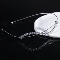 Women's Simple Style Waves Flower Bow Knot Metal Inlay Pearl Zircon Hair Band sku image 25