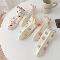 Women's Fashion Flower Cotton Jacquard Ankle Socks A Pair sku image 1