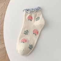 Women's Fashion Flower Cotton Jacquard Ankle Socks A Pair sku image 4