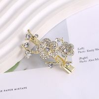 Fashion Flower Bow Knot Metal Handmade Inlay Artificial Pearls Artificial Diamond Hair Clip 1 Piece sku image 13