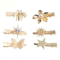Fashion Moon Butterfly Metal Handmade Inlay Artificial Pearls Artificial Diamond Hair Clip 1 Piece main image 4