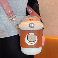 Cute Cartoon Stainless Steel Plastic Silica Gel Thermos Cup 1 Piece sku image 2