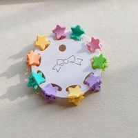 Cute Star Heart Shape Flower Plastic Resin Hair Clip 1 Set sku image 3