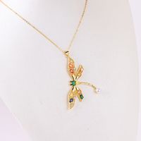 Fashion Tortoise Dragonfly Copper 18k Gold Plated Zircon Pendant Necklace In Bulk main image 2