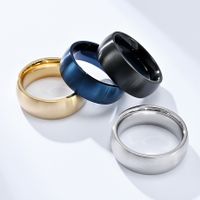 Simple Style Solid Color Titanium Steel Rings 1 Piece main image 1