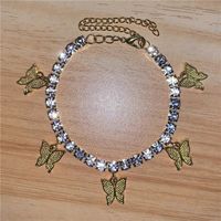 1 Piece Fashion Butterfly Metal Inlay Rhinestones Women's Anklet main image 2