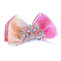 Princess Crown Bow Knot Organza Hair Clip main image 5