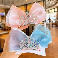 Princess Crown Bow Knot Organza Hair Clip main image 4