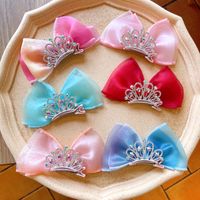 Princess Crown Bow Knot Organza Hair Clip main image 2