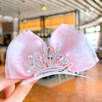 Princess Crown Bow Knot Organza Hair Clip sku image 23