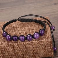 Simple Style Round Natural Stone Beaded Knitting Bracelets 1 Piece main image 1