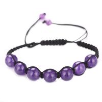 Simple Style Round Natural Stone Beaded Knitting Bracelets 1 Piece sku image 3