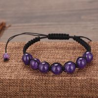 Simple Style Round Natural Stone Beaded Knitting Bracelets 1 Piece main image 2