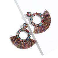 1 Pair Bohemian Round Alloy Tassel Women's Drop Earrings main image 6