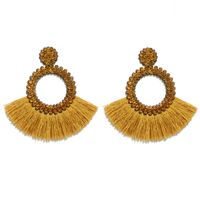 1 Pair Bohemian Round Alloy Tassel Women's Drop Earrings sku image 8