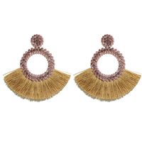 1 Pair Bohemian Round Alloy Tassel Women's Drop Earrings sku image 11