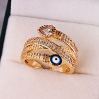 Fashion Eye Copper Zircon Rings In Bulk main image 2
