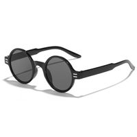 Retro Solid Color Ac Round Frame Full Frame Women's Sunglasses sku image 1