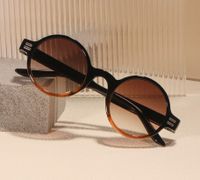 Retro Solid Color Ac Round Frame Full Frame Women's Sunglasses main image 1