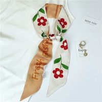 Women's Sweet Flower Satin Silk Scarves main image 2