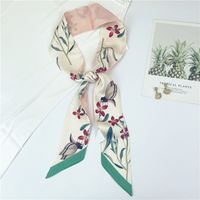 Women's Sweet Flower Satin Silk Scarves main image 3