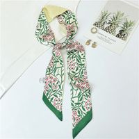 Women's Sweet Flower Satin Silk Scarves sku image 1