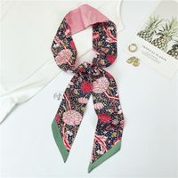 Women's Sweet Flower Satin Silk Scarves sku image 2