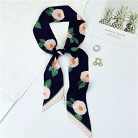 Women's Sweet Flower Satin Silk Scarves sku image 6