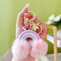 1 Piece Cute Rainbow Cotton String Knitting Women's Keychain sku image 6