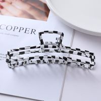 Simple Style Plaid Arylic Acetic Acid Sheets Metal Printing Hair Clip Hair Band Hair Claws 1 Piece sku image 13