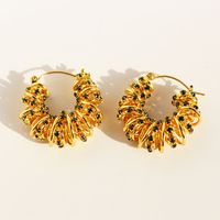 Fashion Geometric Copper Plating Zircon Earrings 1 Pair sku image 1