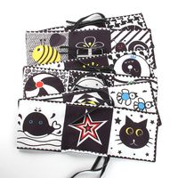 Infant Early Education Puzzle Cognitive Shape Animal Double-sided Black And White Cloth Book Toys main image 5