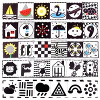 Enfant Éducation Précoce Puzzle Forme Cognitive Animal Double-jouets De Livre En Tissu Noir Et Blanc main image 6