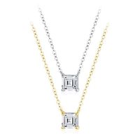 Simple Style Square Sterling Silver Inlay Zircon Pendant Necklace 1 Piece main image 3
