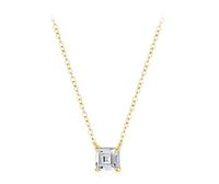 Simple Style Square Sterling Silver Inlay Zircon Pendant Necklace 1 Piece sku image 2