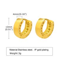 1 Pair Streetwear Solid Color Plating Inlay 201 Stainless Steel Zircon Gold Plated Hoop Earrings sku image 10