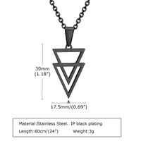 Hip-hop Punk Triangle Solid Color Stainless Steel Titanium Steel Pendant Necklace 1 Piece main image 3