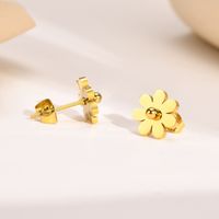 Simple Style Flower Stainless Steel Plating Ear Studs 1 Pair main image 5